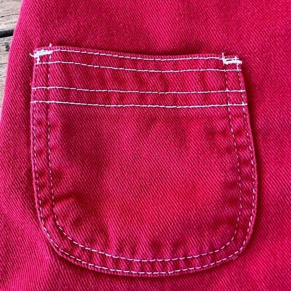 Vintage In Design Kids Alligator Frog Shortalls Overalls 24 Mo Red Friends GUC - Picture 9 of 13